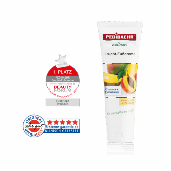 Crema afrutada para los pies con aceite de mango y aceite de melocotón (FRUCHT-FUSSCREME) 125ML