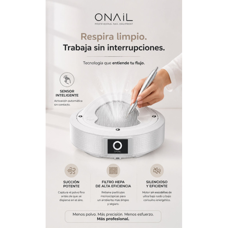 Aspirador profesional ONAIL CON PANTALLA, aspirador de sobremesa para manicura. - Imagen 2
